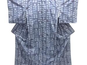 草の実模様織り出し手織り紬着物